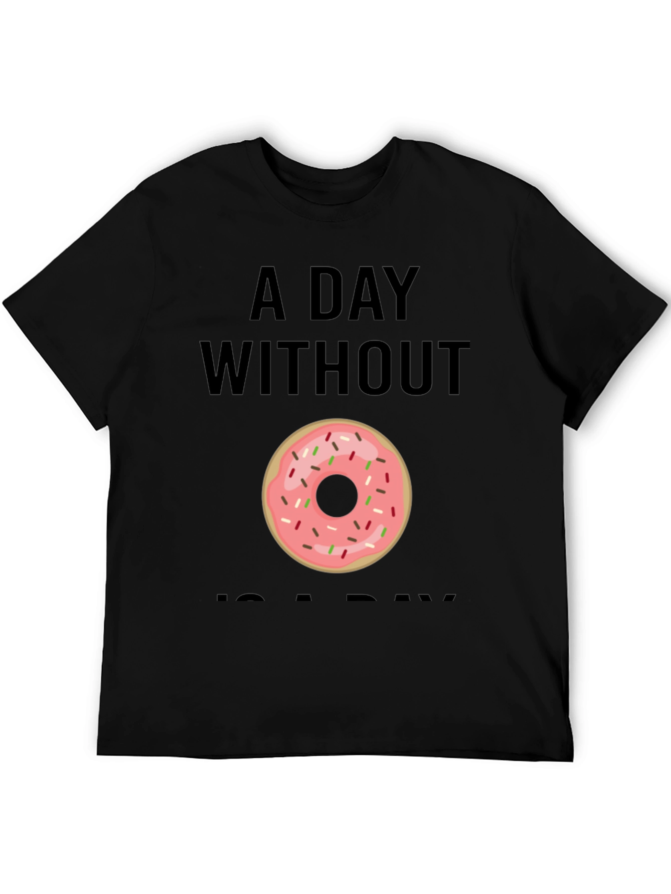 Black Donut Graphic T-Shirt - A Day Without Donuts view 5