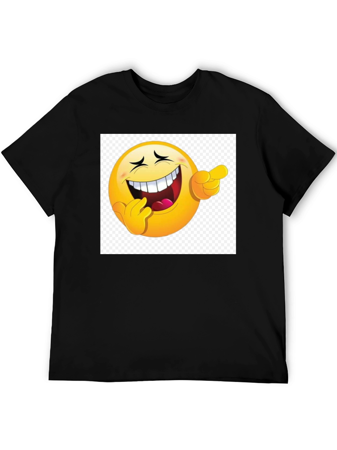 Black Laughing Emoji Graphic Black T-Shirt view 5