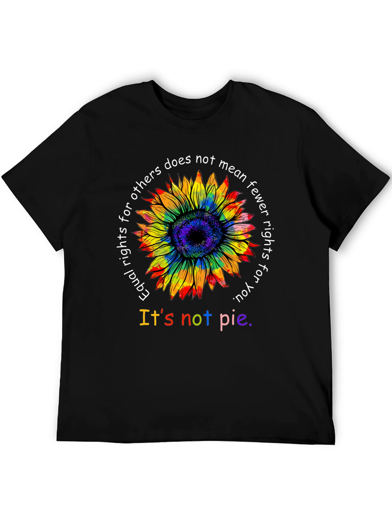 Black Equality Rights Sunflower Graphic T-Shirt view 5