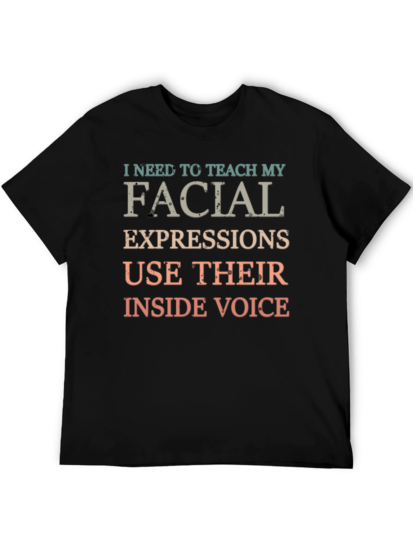 Black Funny Facial Expressions Inside Voice Graphic T-Shirt view 5