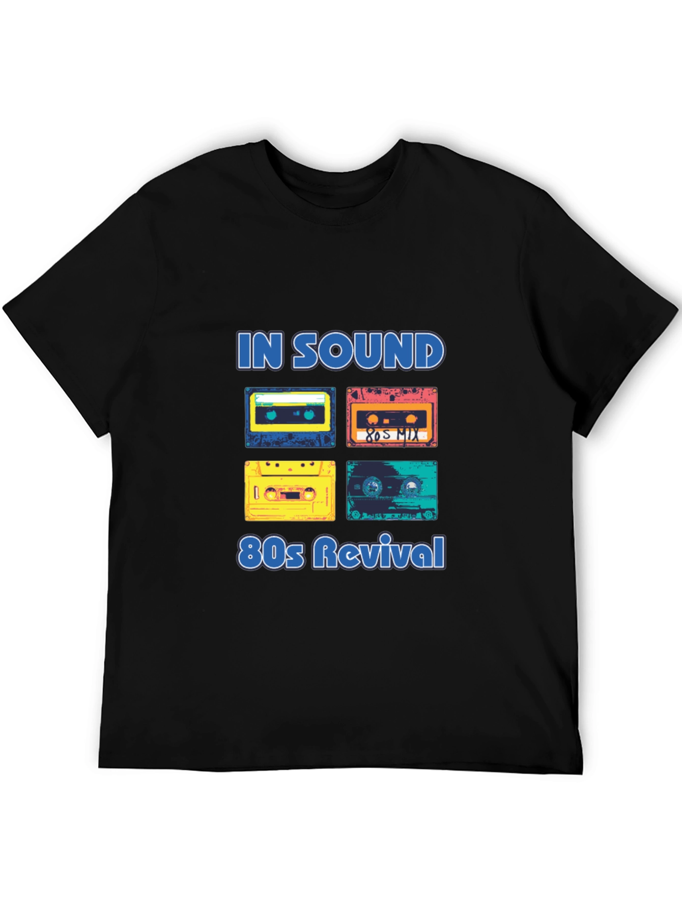 Black Retro 80s Music Revival T-Shirt view 5