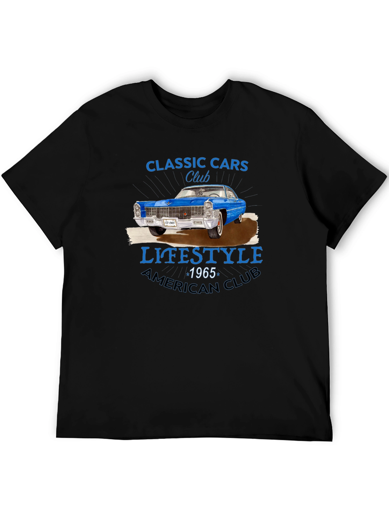 Black Classic Cars Club 1965 T-Shirt view 5