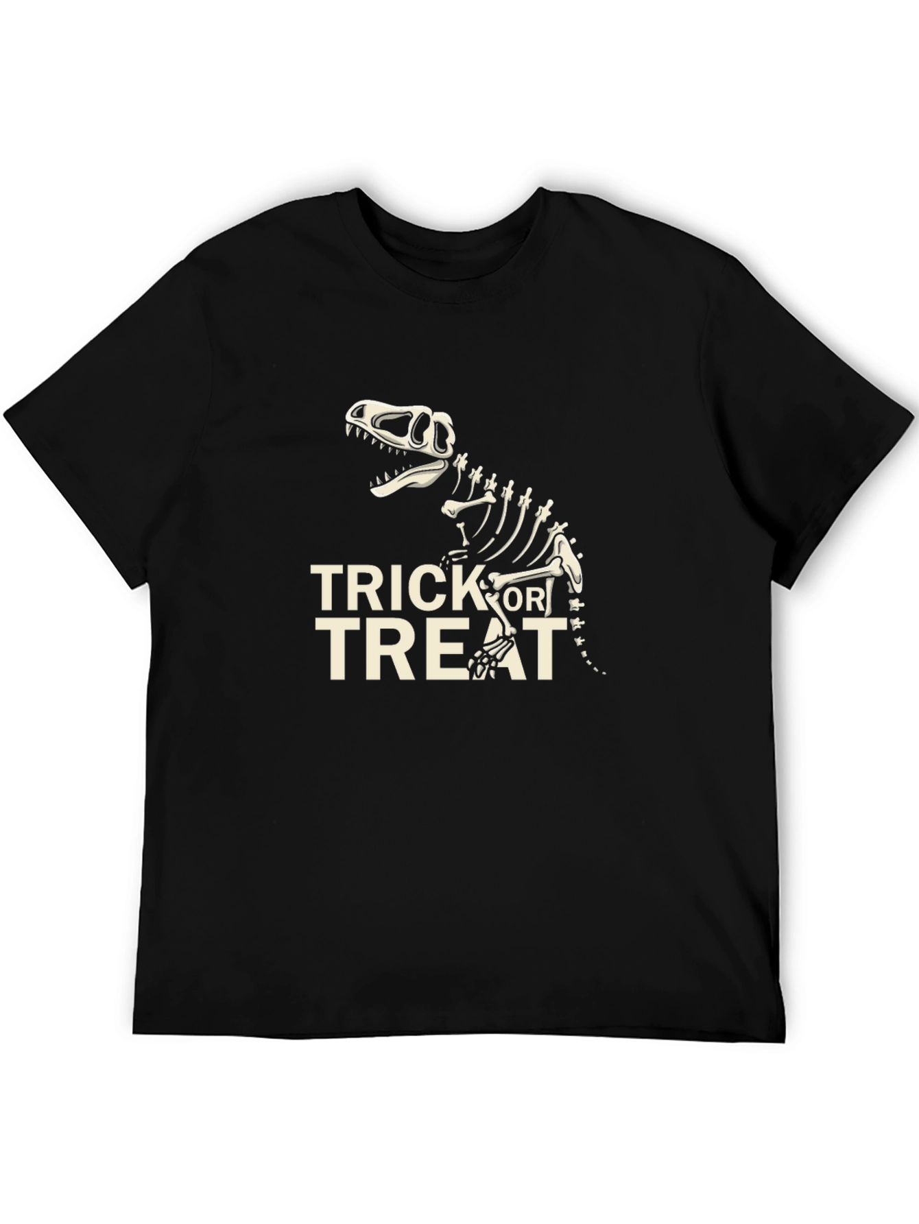 Black Dino Trick or Treat Halloween T-Shirt view 5