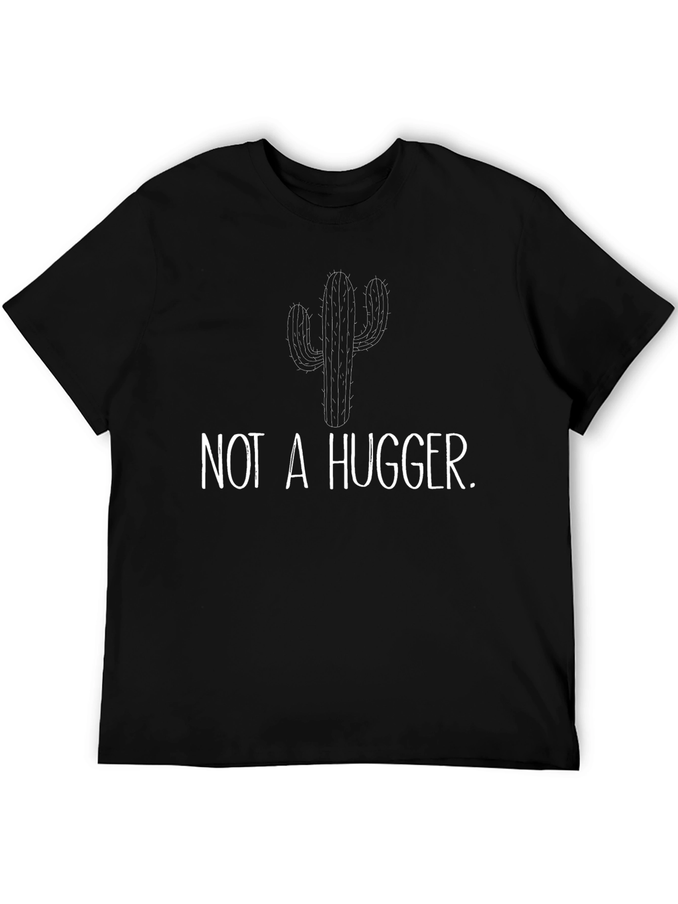 Black Not a Hugger Graphic Tee - Black Cotton Blend T-Shirt view 5