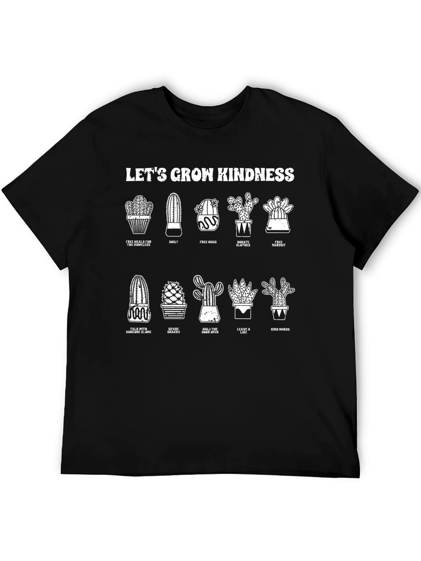 Black Let's Grow Kindness Graphic T-Shirt view 5