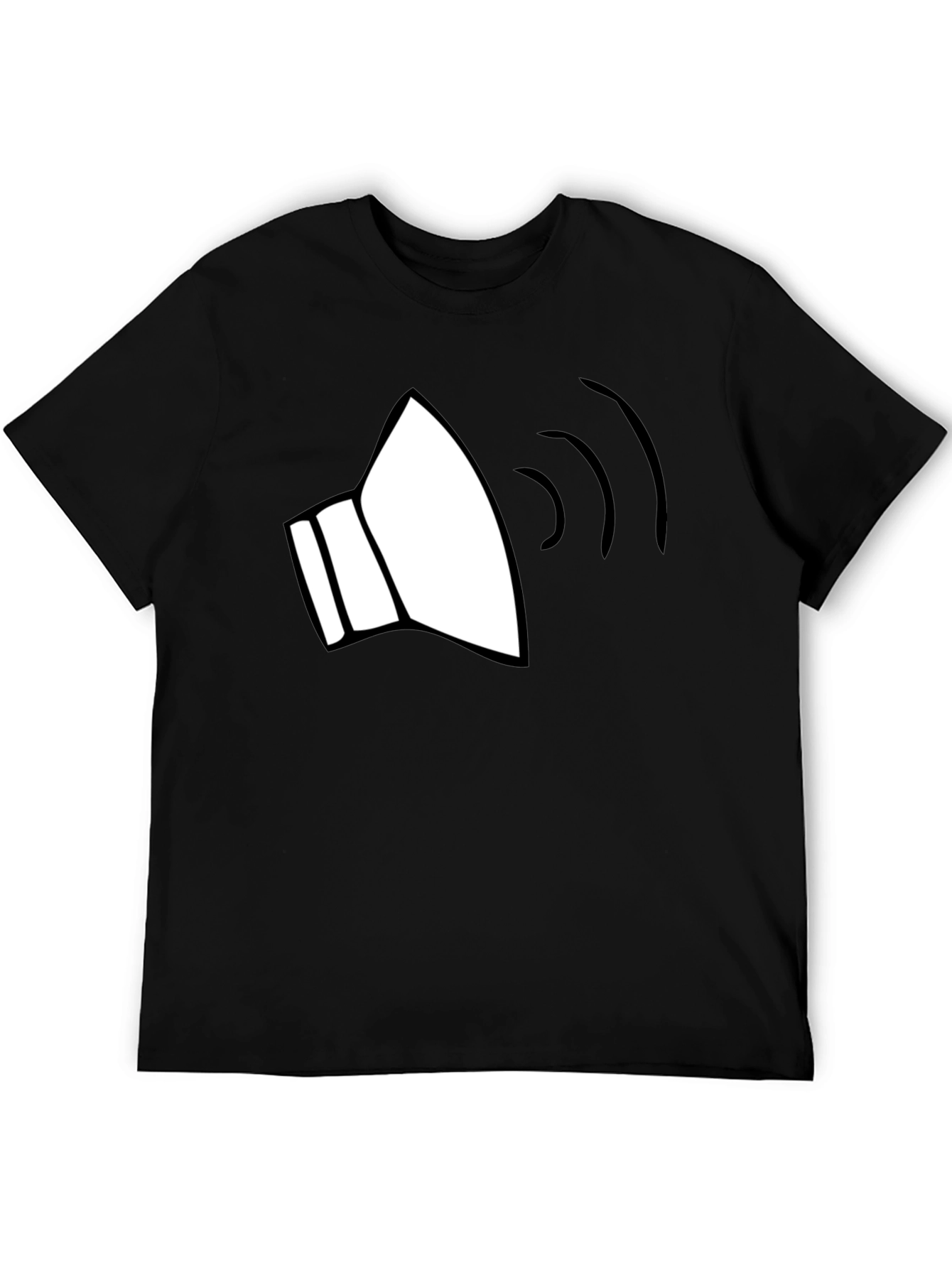 Black Sound Wave Graphic Tee - Black Cotton Blend view 5