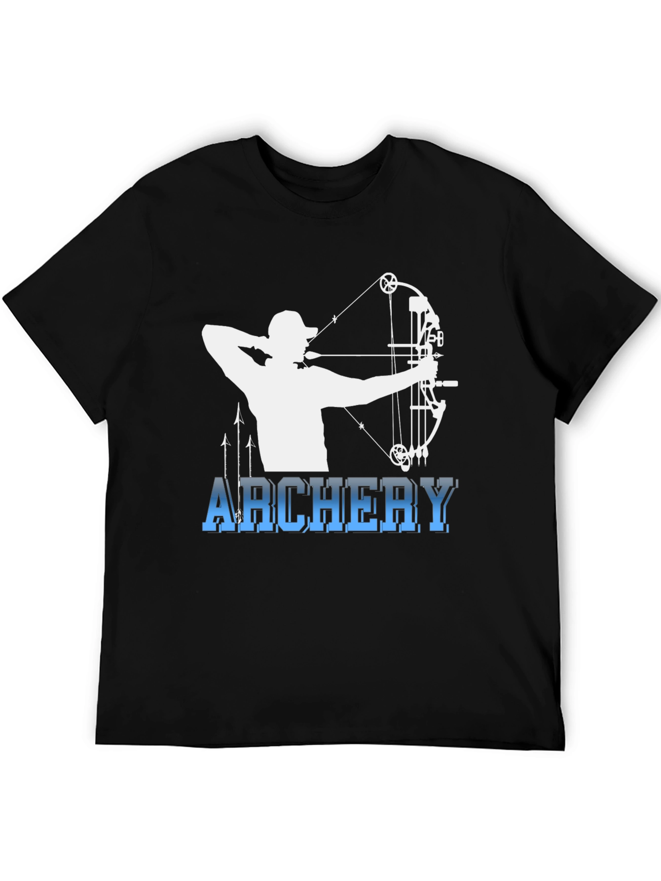 Black Archery Bow Hunter Black T-Shirt view 5