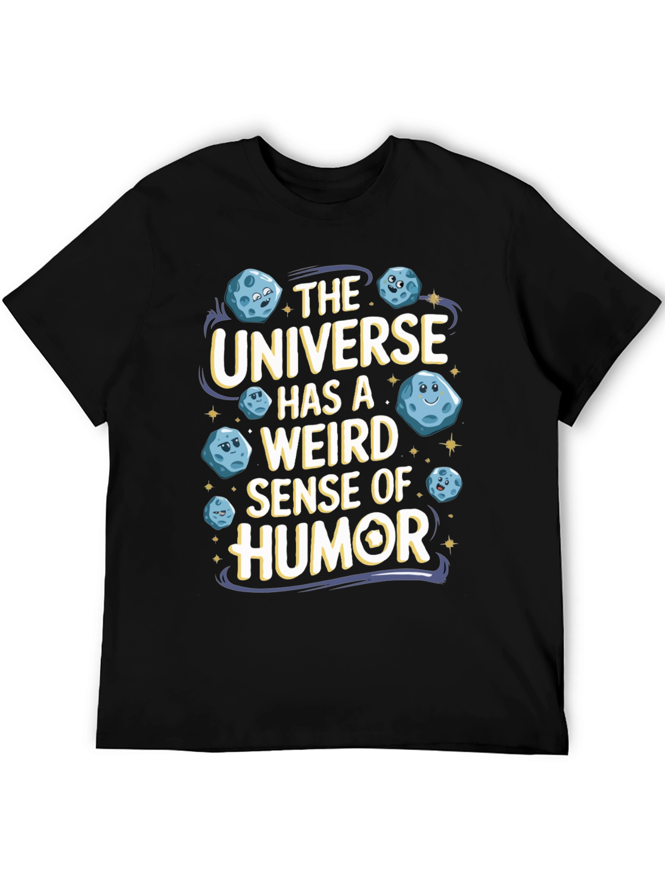 Black The Universe Humor T-Shirt Funny Graphic Tee view 5