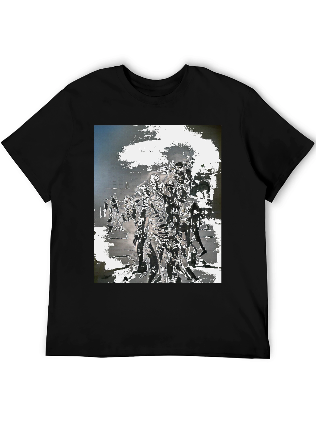 Black Zombie Horde Graphic Tee - Black Cotton T-Shirt view 5