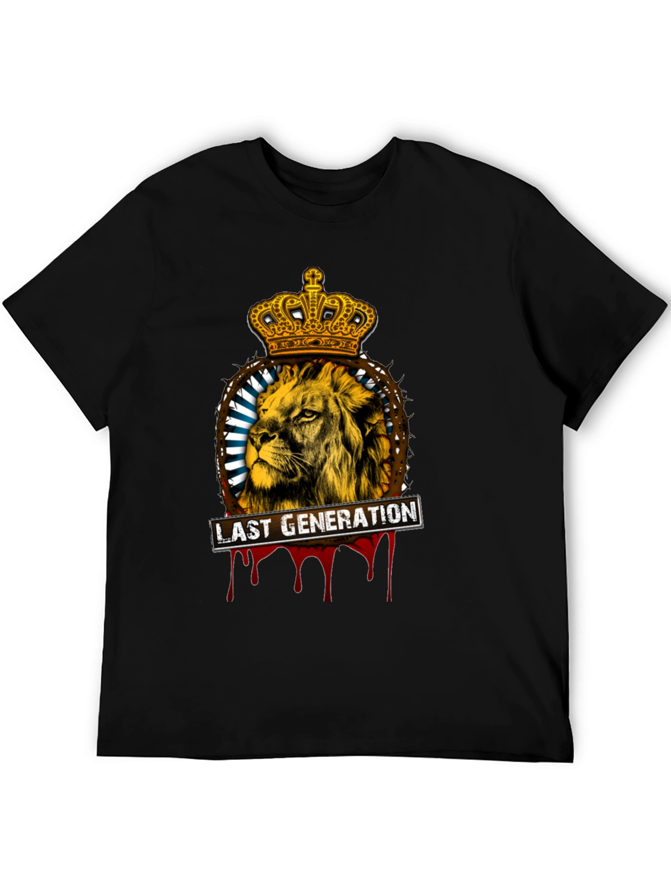 Black Lion Crown T-Shirt - Last Generation Graphic Tee view 5
