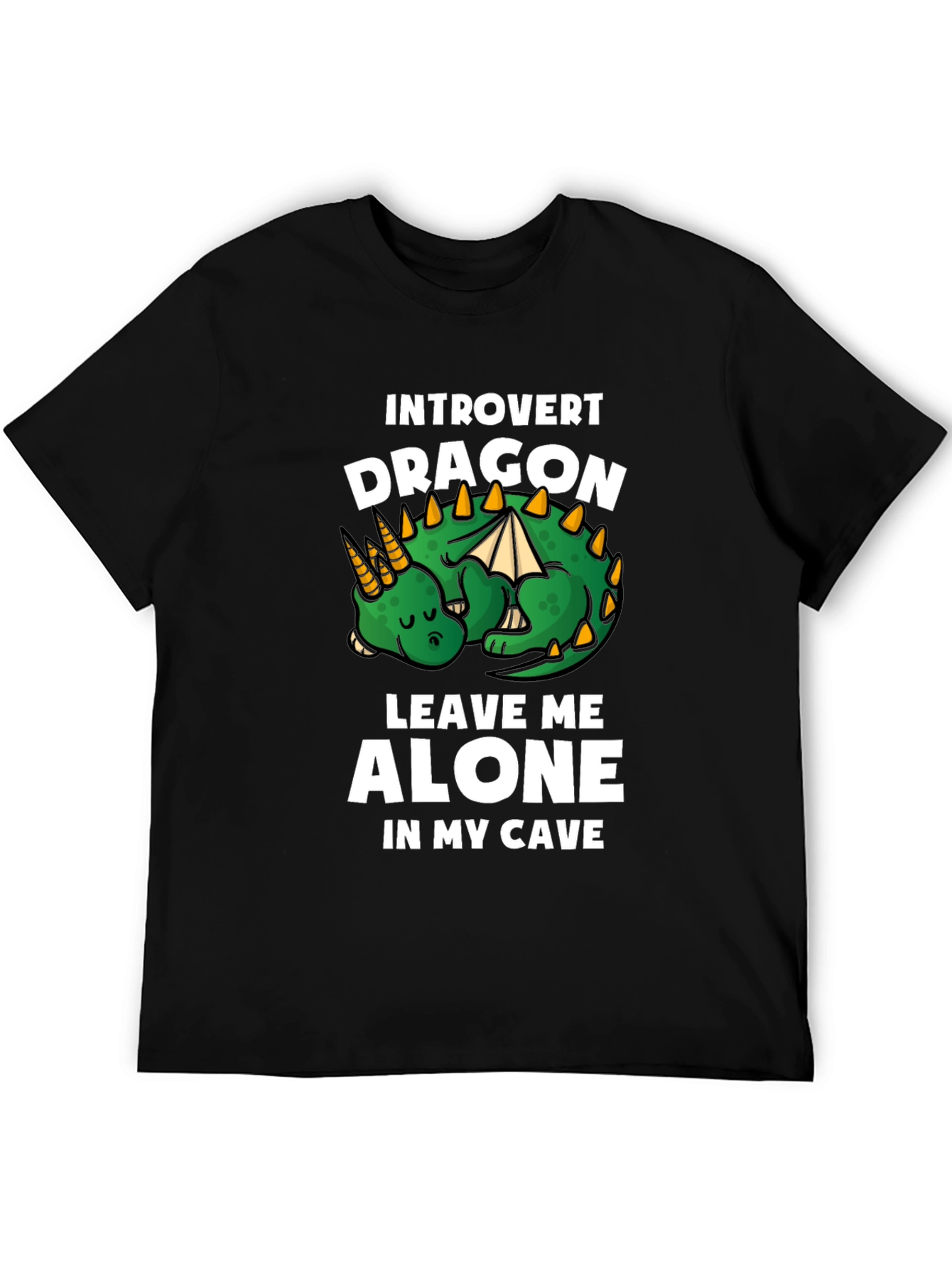 Black Introvert Dragon T-Shirt - Leave Me Alone view 5