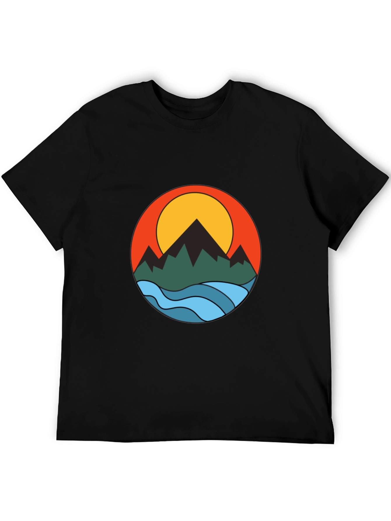 Black Mountain Sunset Graphic Tee - Black view 5