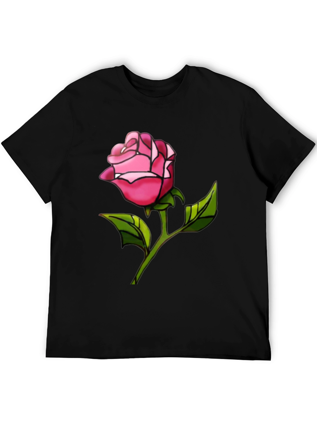 Black Rose Graphic Tee - Black Casual T-Shirt view 5