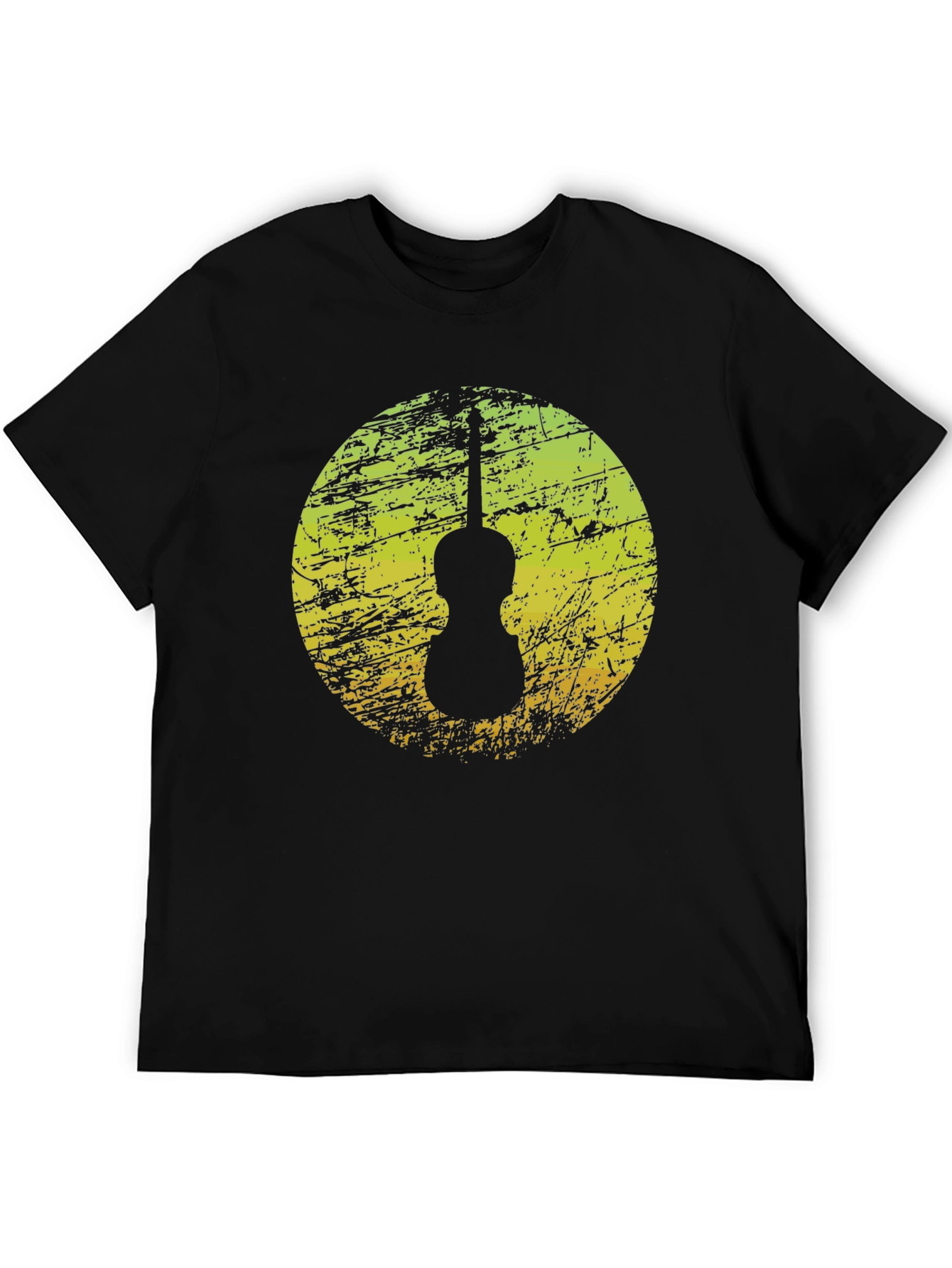 Black Grunge Guitar Silhouette T-Shirt view 5