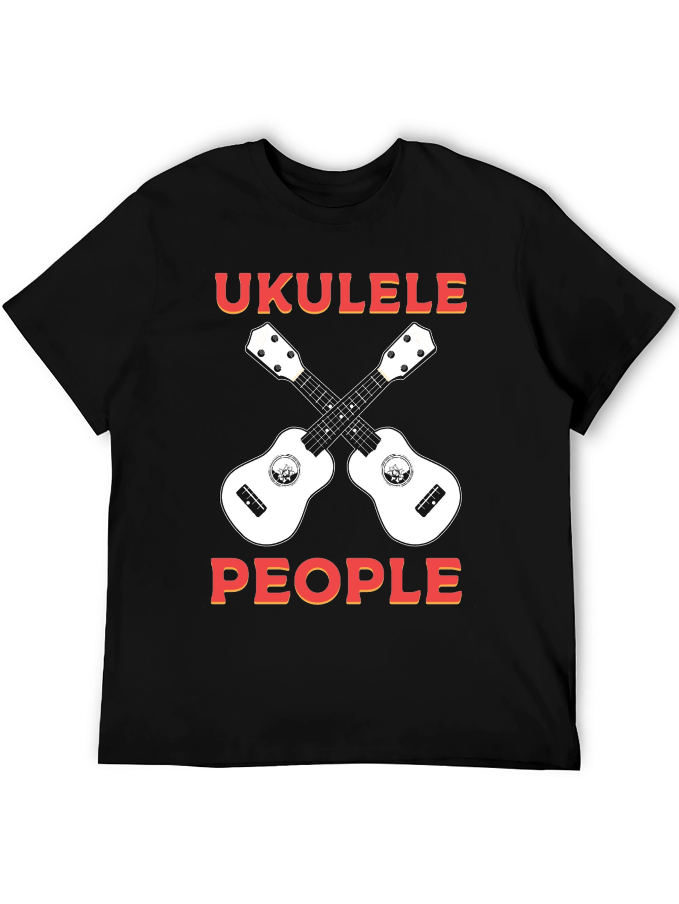 Black Ukulele People Graphic T-Shirt view 5