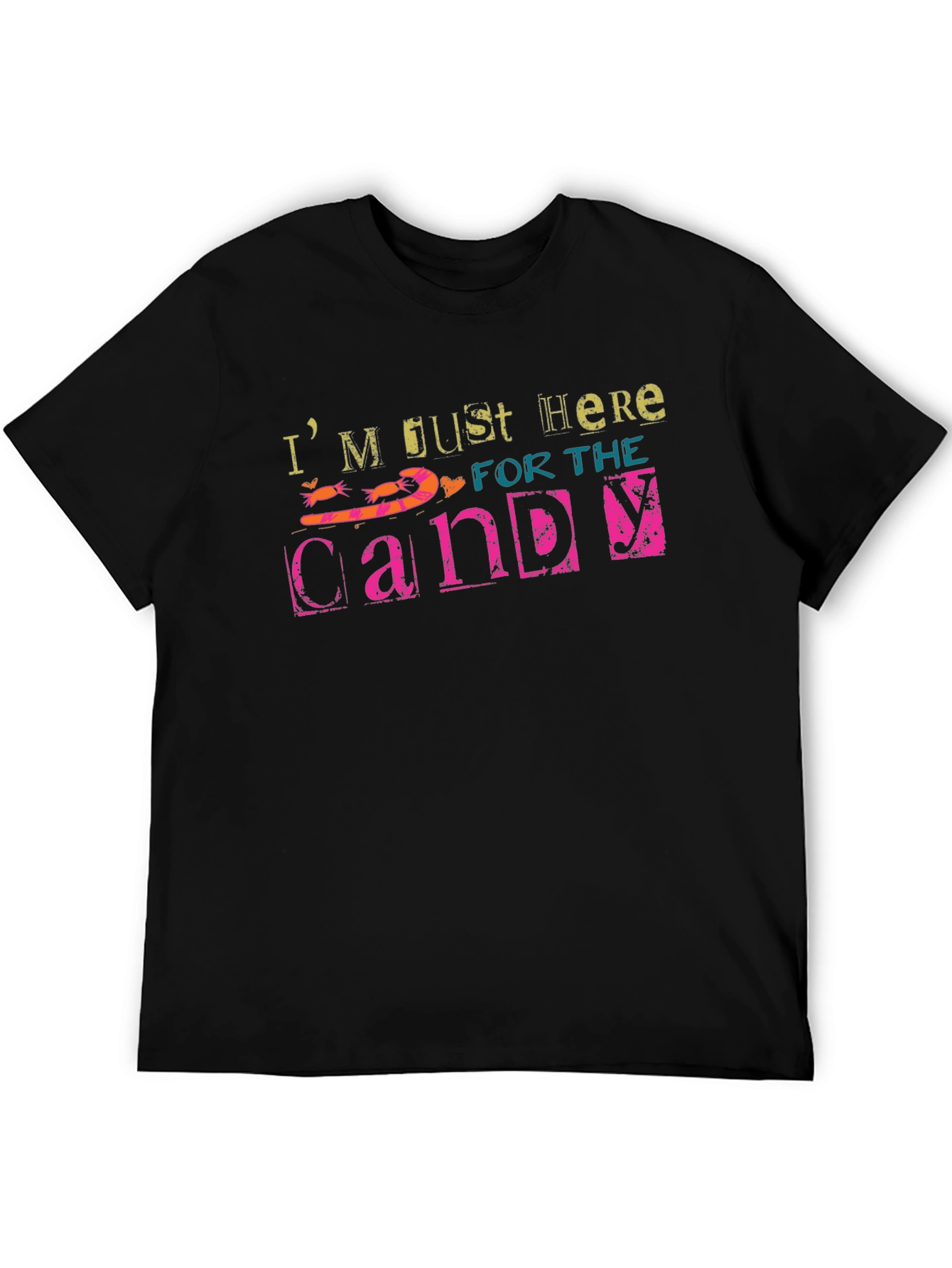 Black Just Here for the Candy Black T-Shirt view 5
