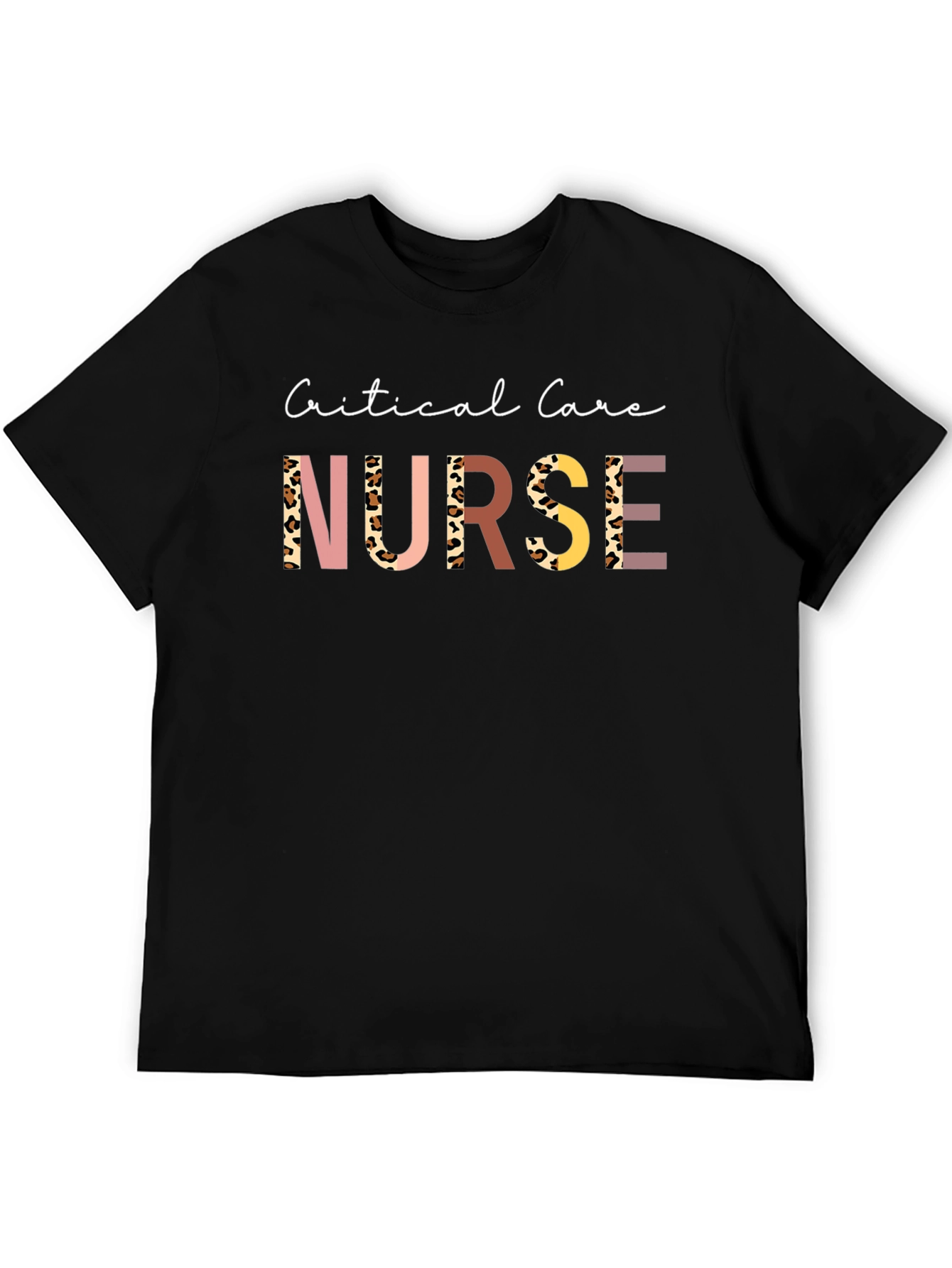 Black Critical Care Nurse T-Shirt view 5