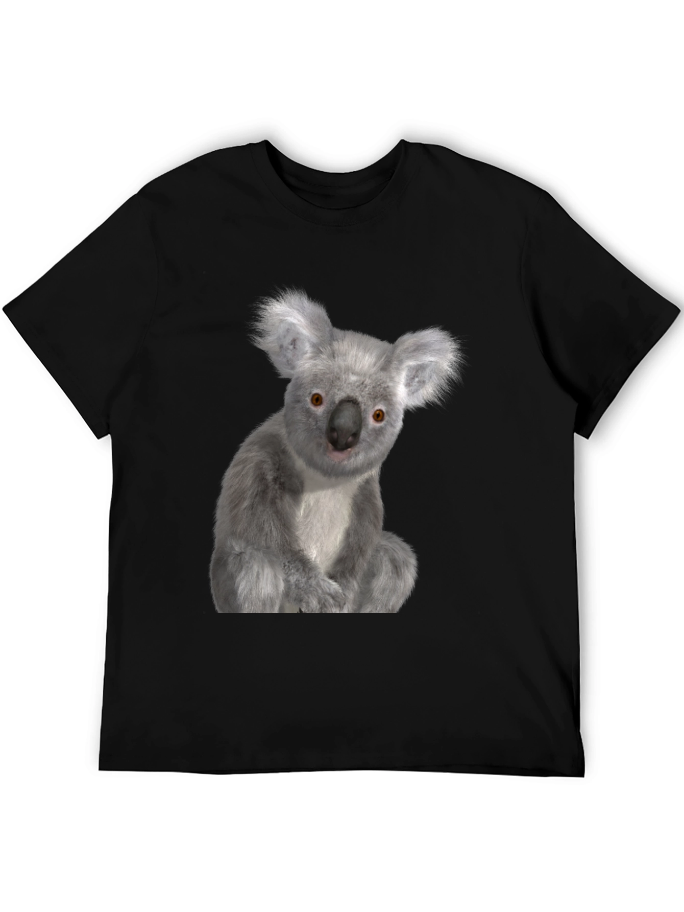 Black Koala Graphic Tee - Black Cotton Comfort view 5