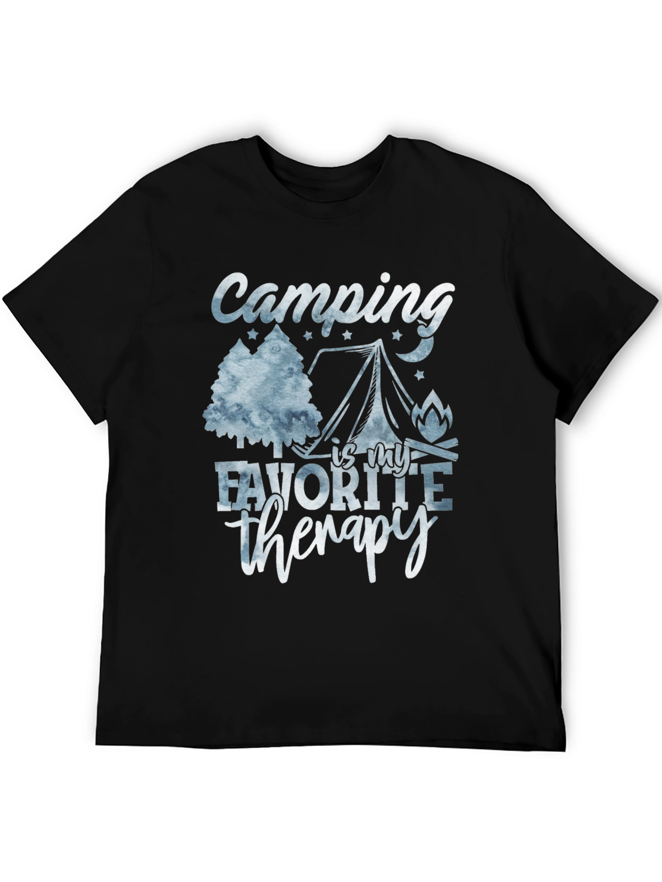 Black Camping Is My Therapy Graphic T-Shirt view 5