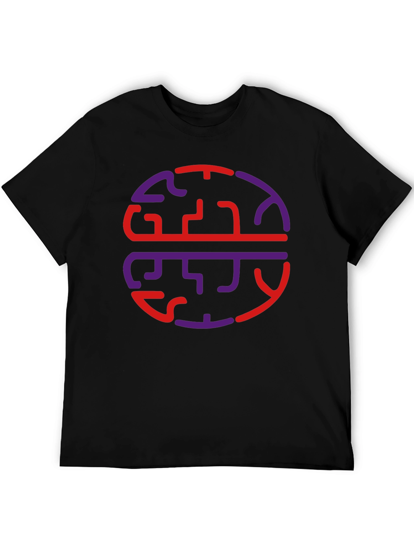 Black Abstract Brain Graphic Tee - Casual Wear view 5