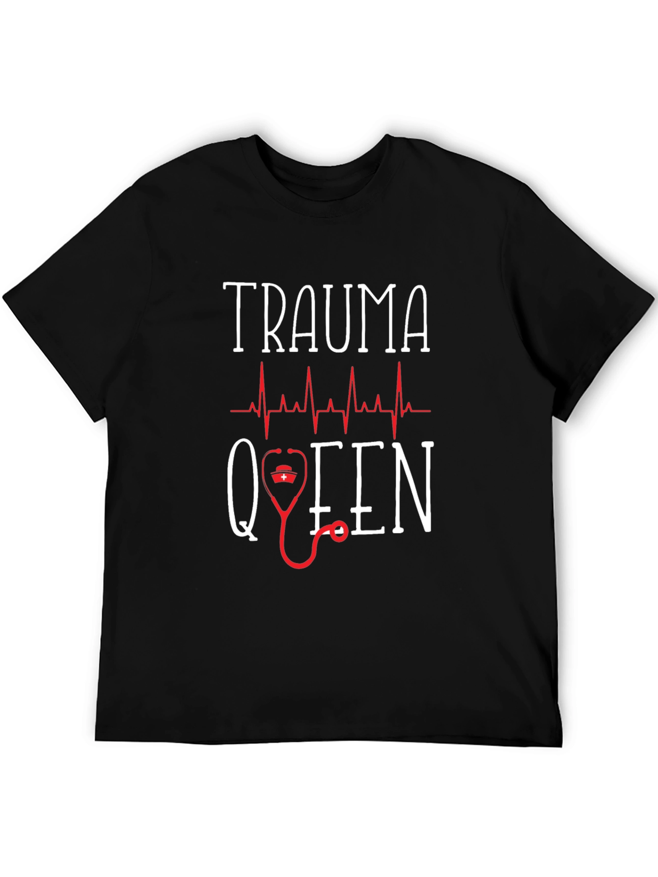 Black Trauma Queen Graphic T-Shirt, Novelty Tee view 5