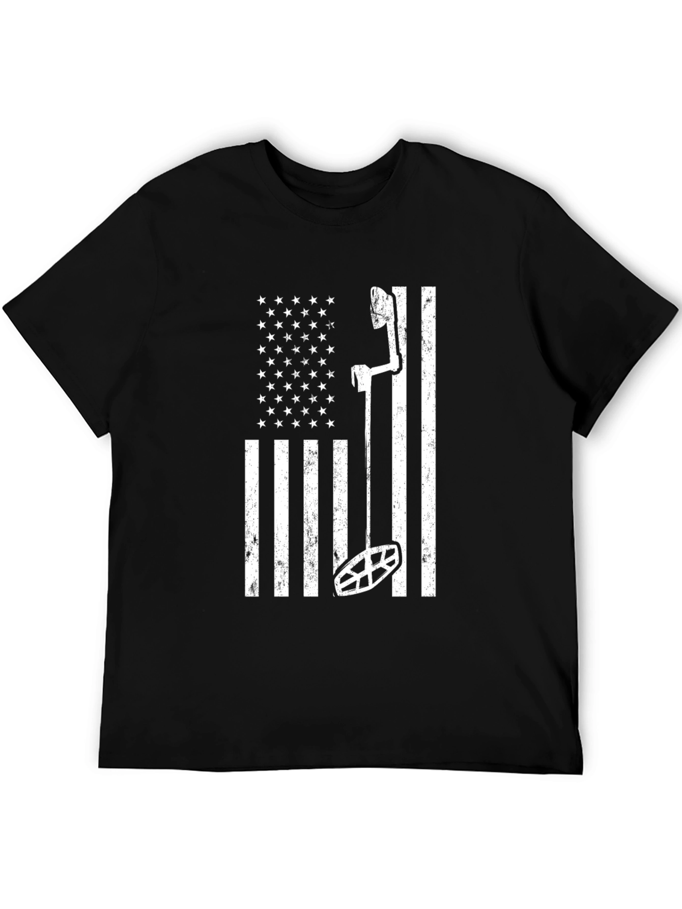 Black Metal Detecting Flag Tee view 5