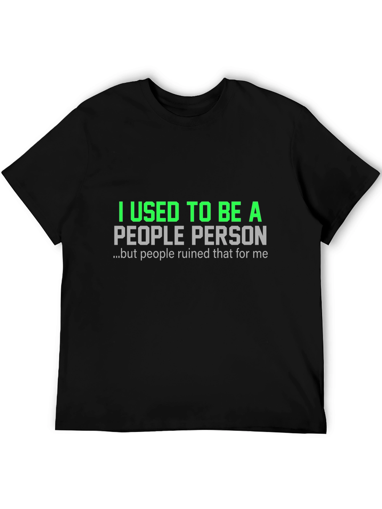 Black I Used To Be A People Person Graphic T-Shirt view 5