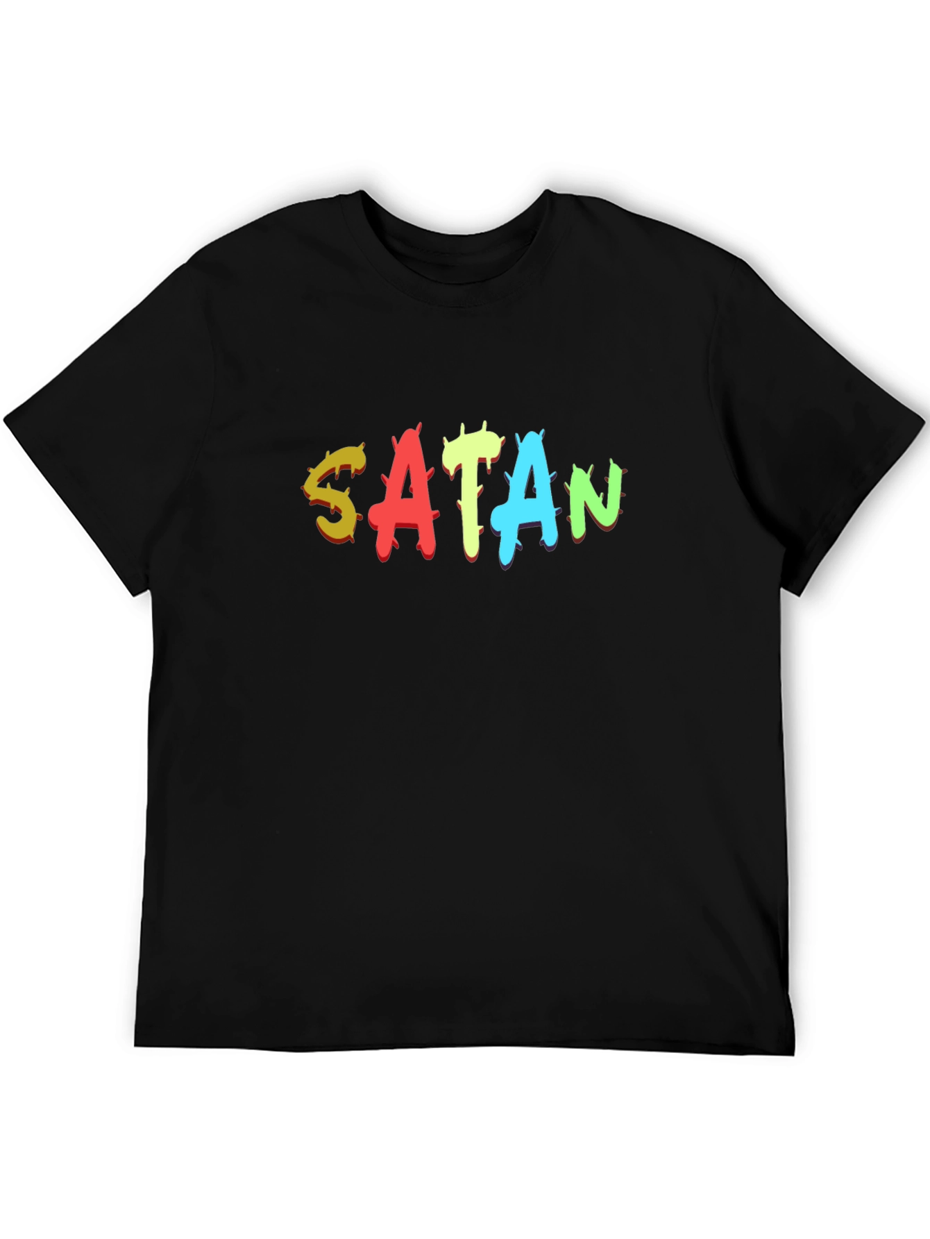Black Satan Graphic Print Black T-Shirt view 5