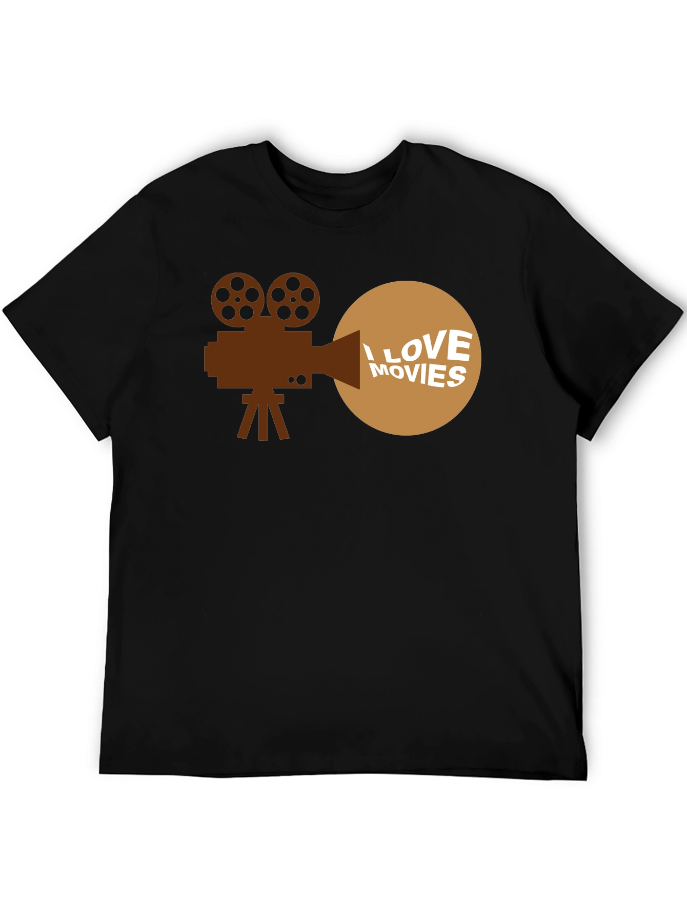 Black I Love Movies T-Shirt - Classic Film Fan Tee view 5