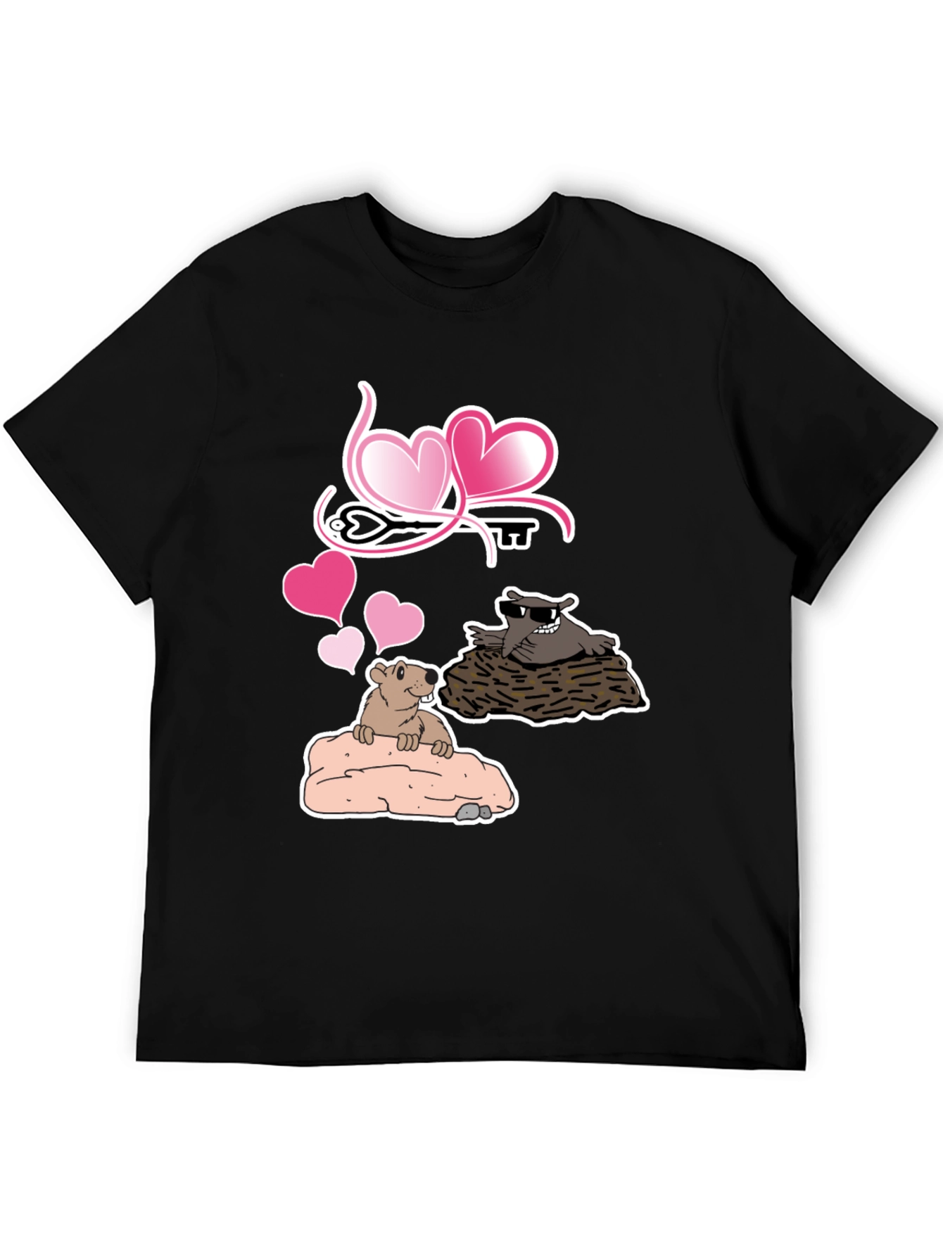 Black Groundhog Love T-Shirt - Cute Valentine's Day Tee view 5