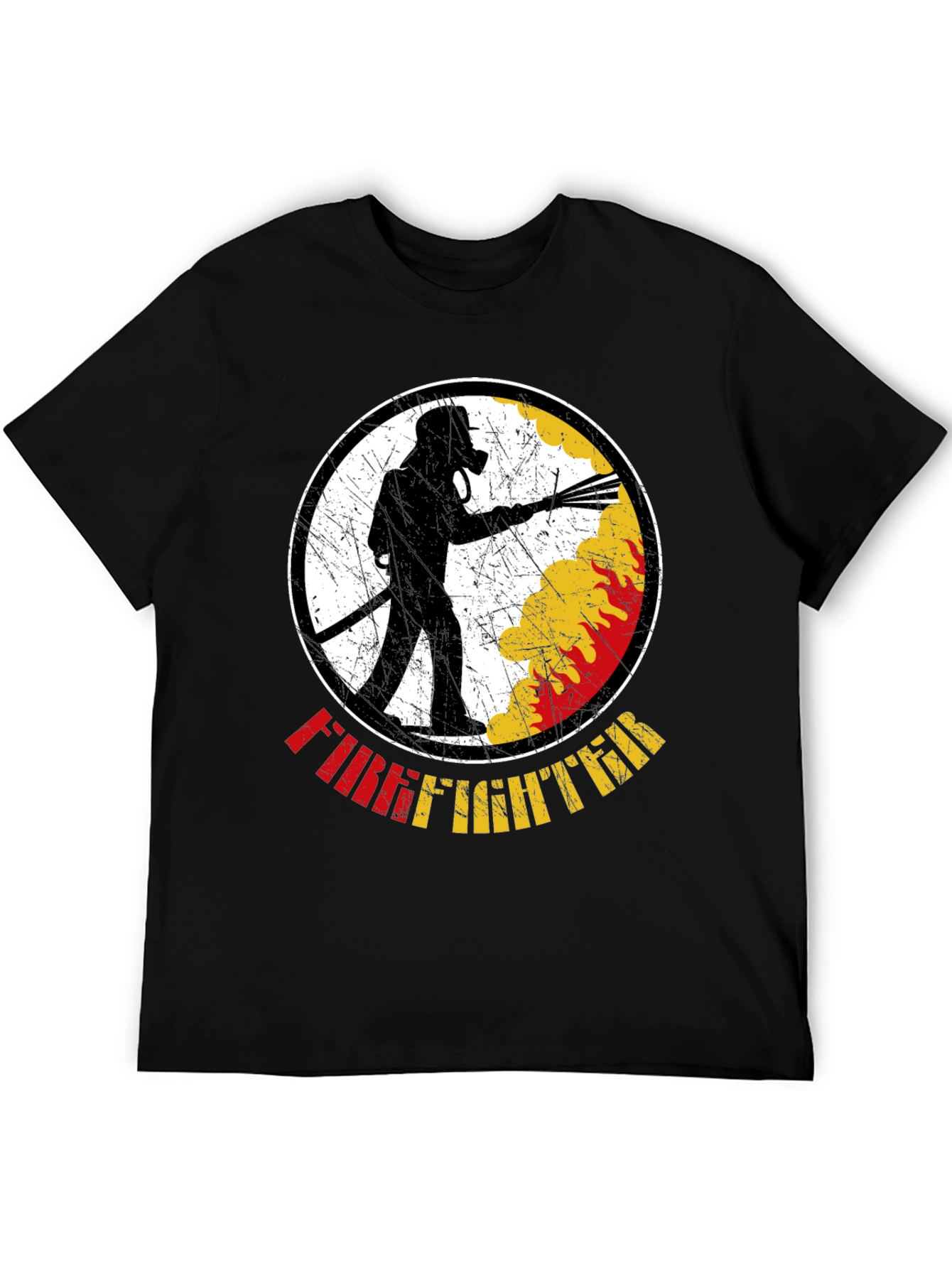 Black Firefighter Graphic T-Shirt - Black view 5