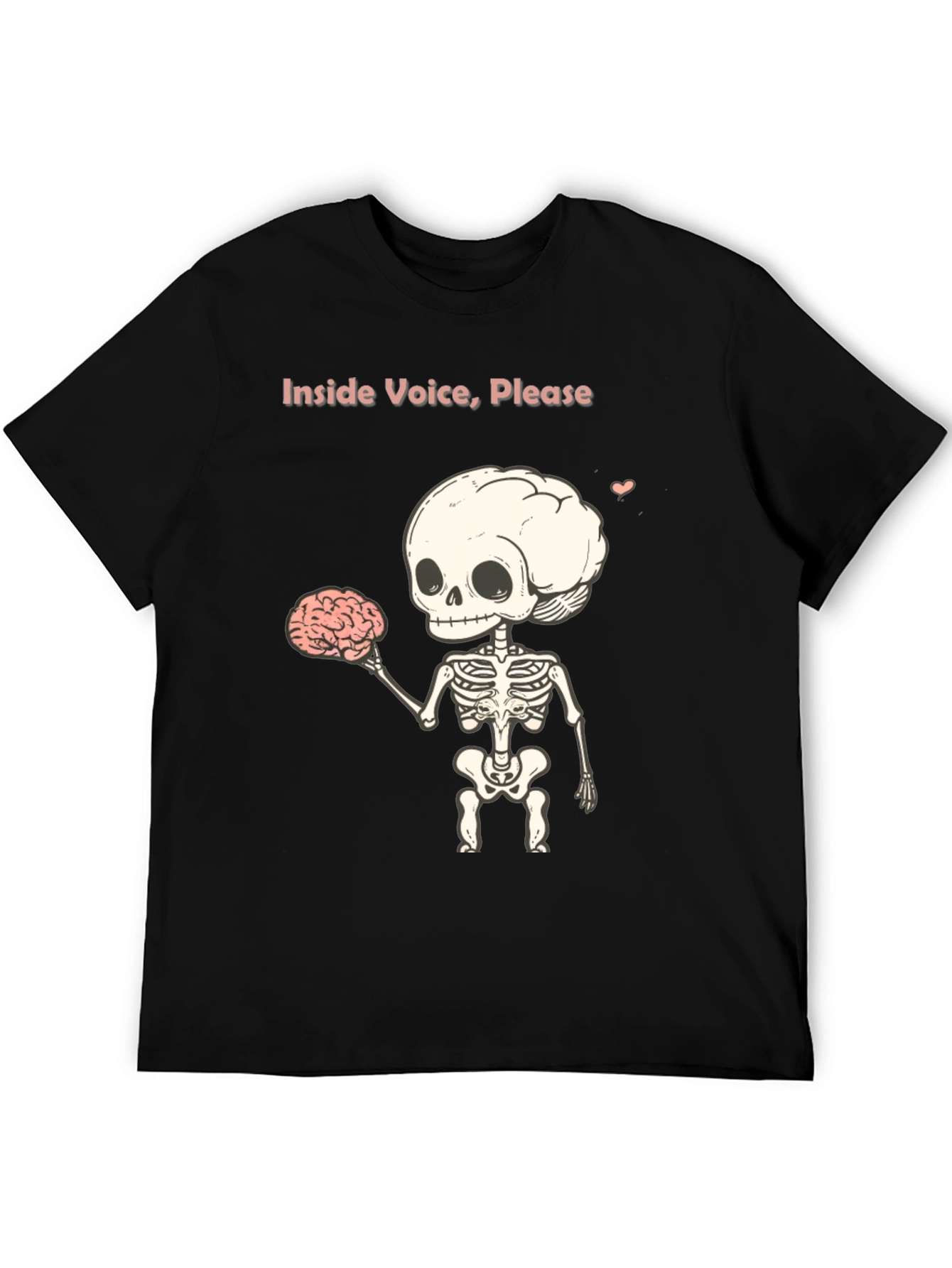 Black Inside Voice, Please - Skeleton Graphic T-Shirt view 5
