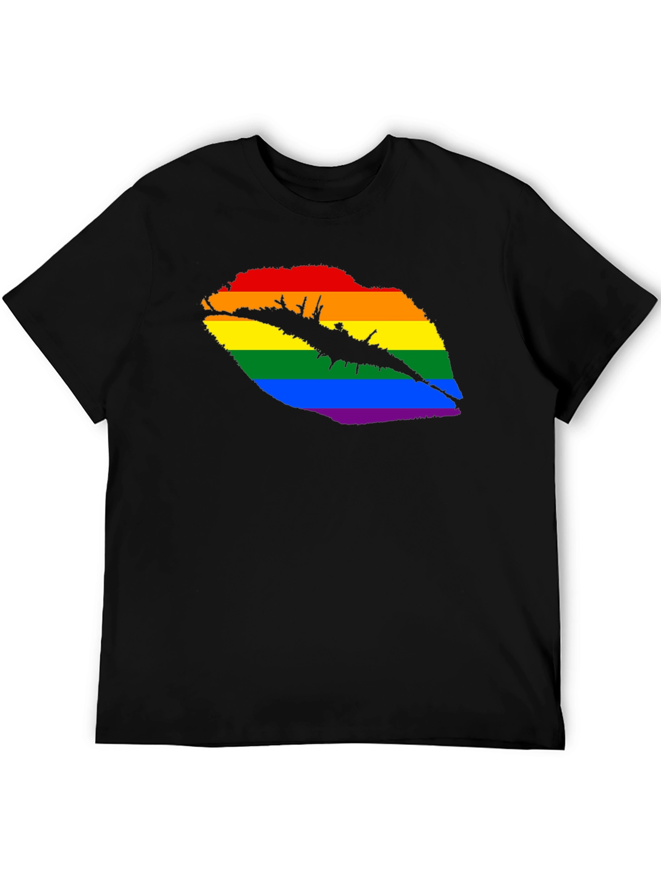 Black Pride Lips Graphic Tee - Black Unisex T-Shirt view 5