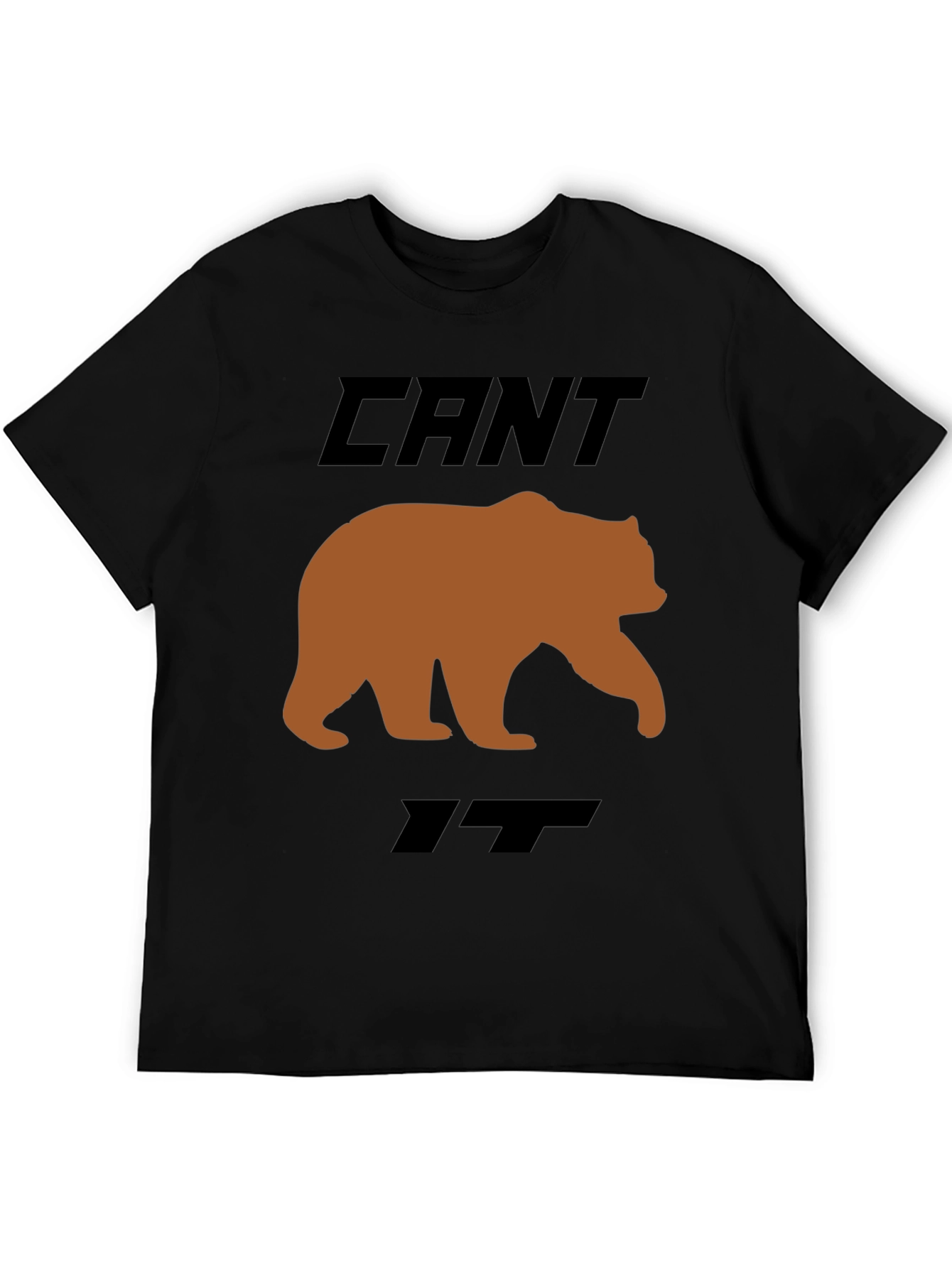 Black Can't Bear It Funny Graphic T-Shirt view 5