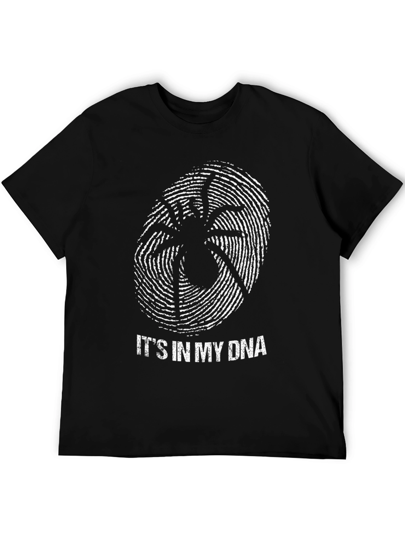 Black Spider DNA Graphic Tee - Black Novelty T-Shirt view 5