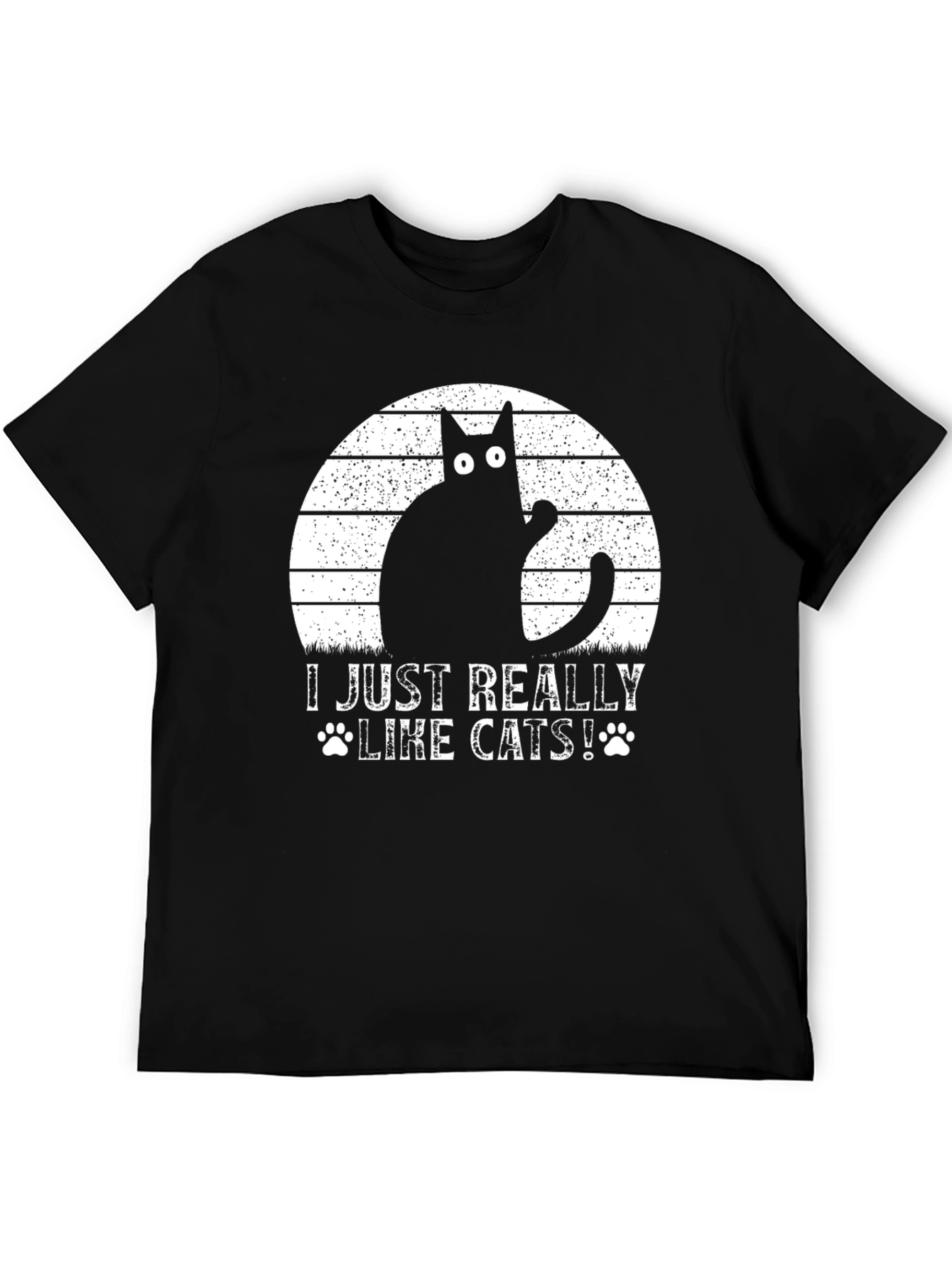 Black I Just Really Like Cats Black T-Shirt  view 5