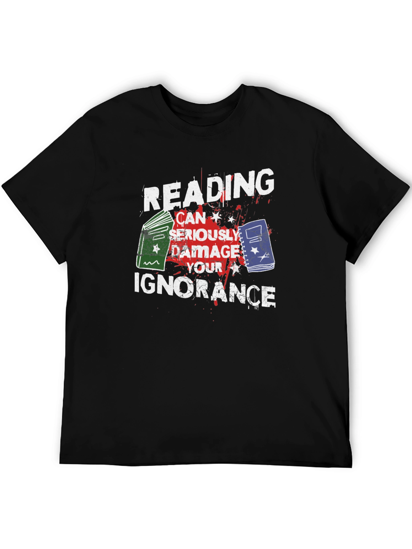 Black Reading Damage Ignorance Graphic Tee view 5