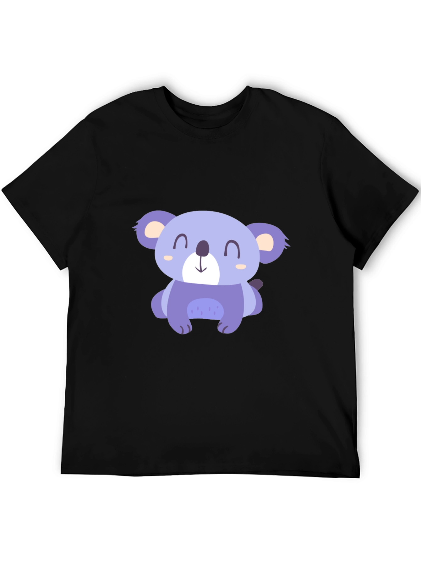 Black Cute Koala Graphic Tee - Casual Black T-Shirt view 5