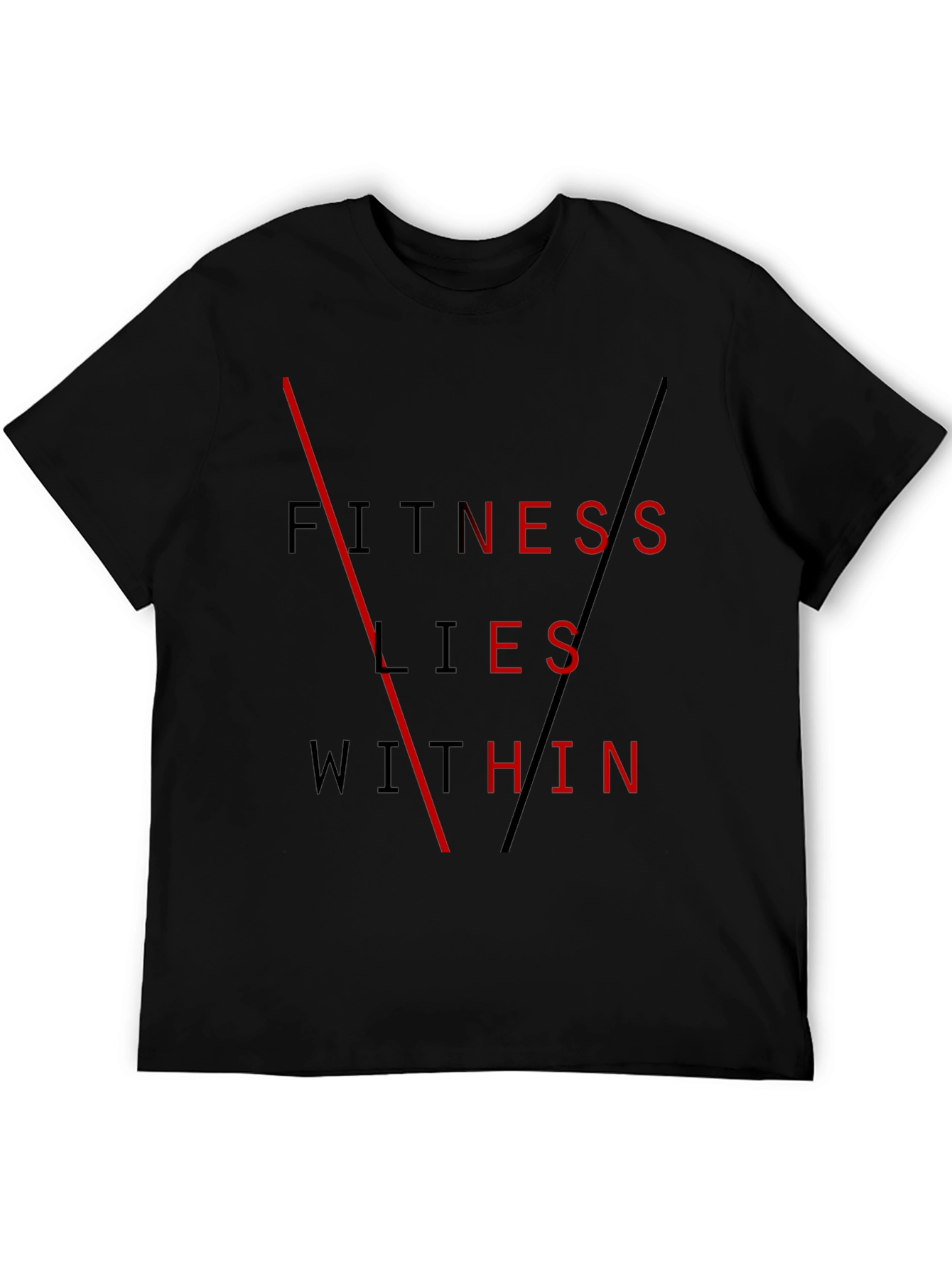 Black Fitness Lies Within Black Graphic Tee view 5