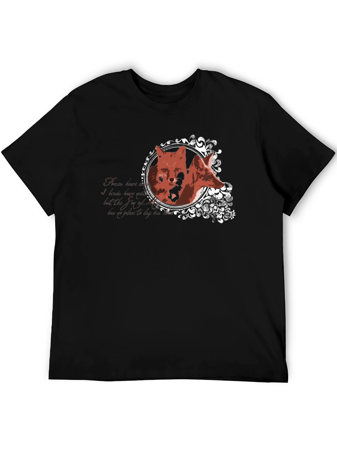 Black Fox Portrait Graphic Tee - Stylish Unisex T-Shirt view 5