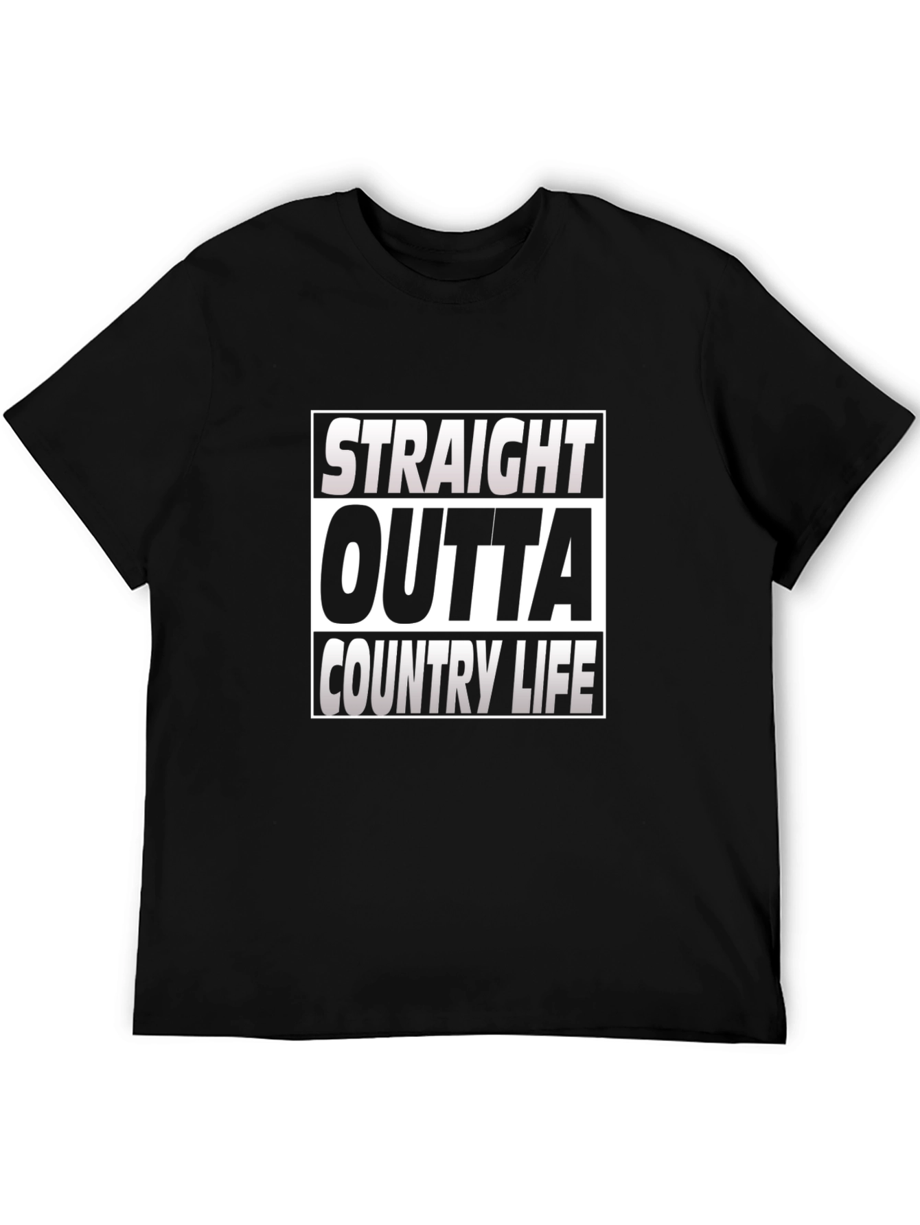Black Straight Outta Country Life Graphic T-Shirt view 5