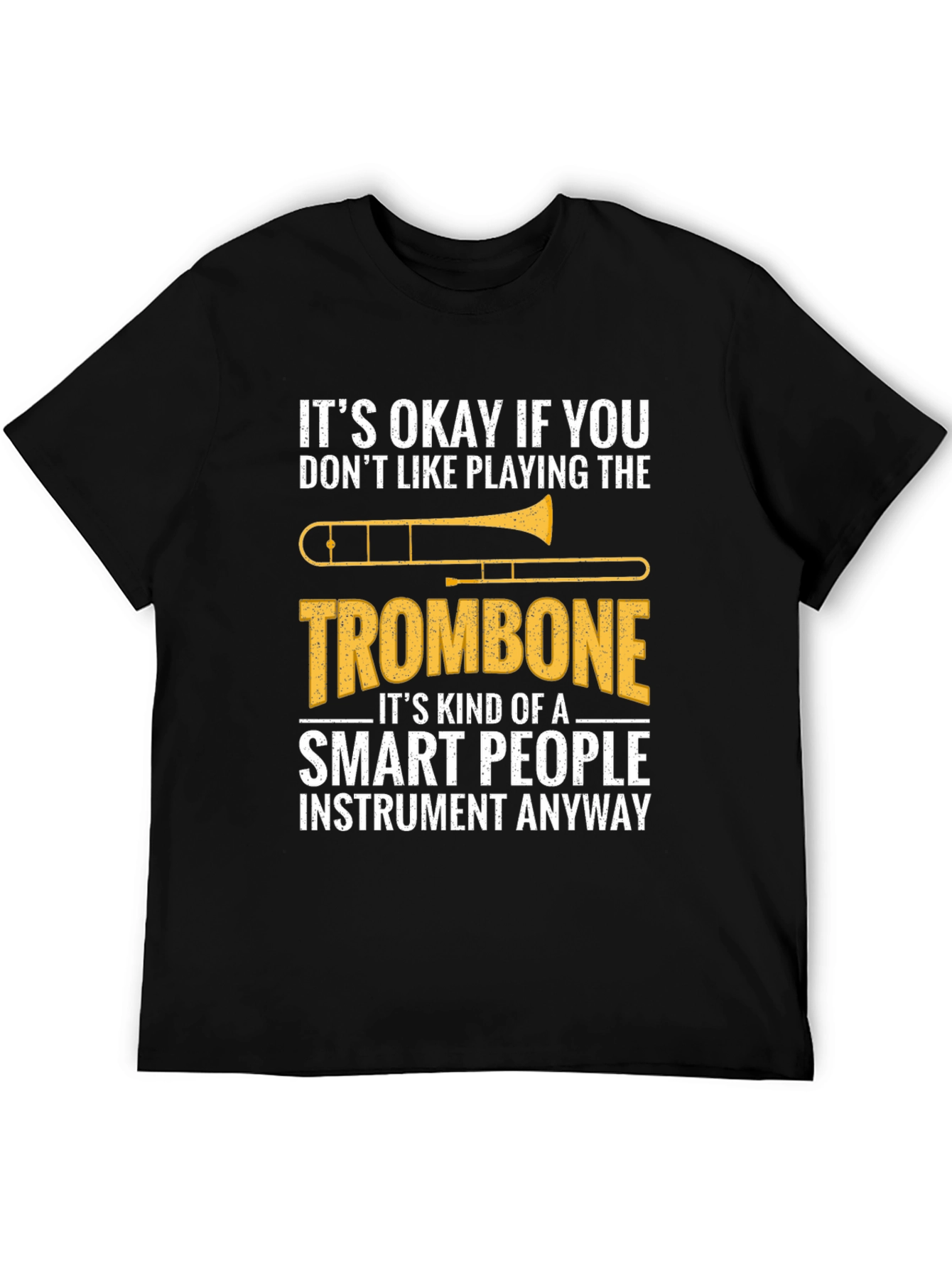 Black Smart People Trombone T-Shirt - Funny Musician Tee view 5