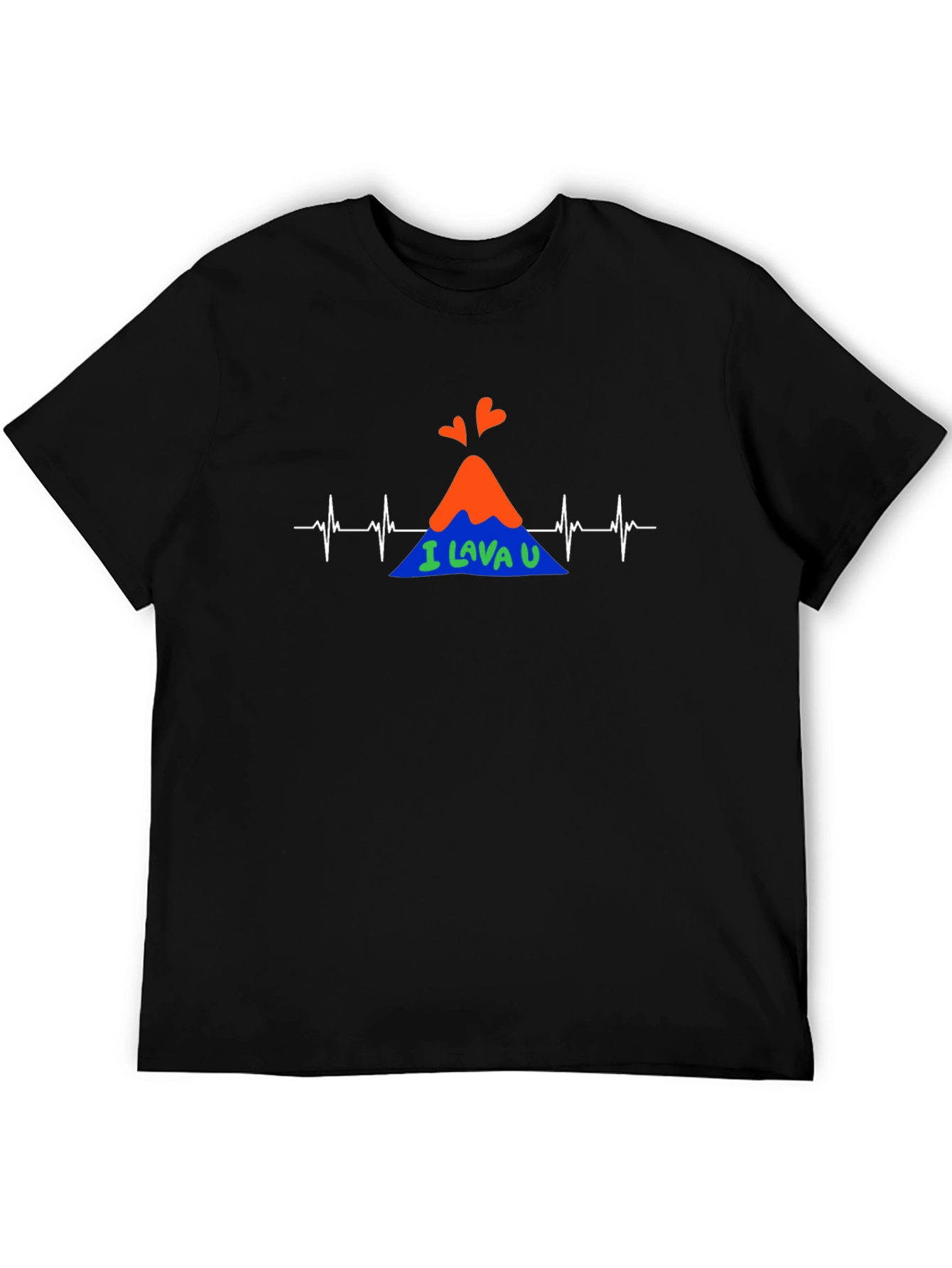 Black I Lava You Heartbeat Graphic Tee view 5