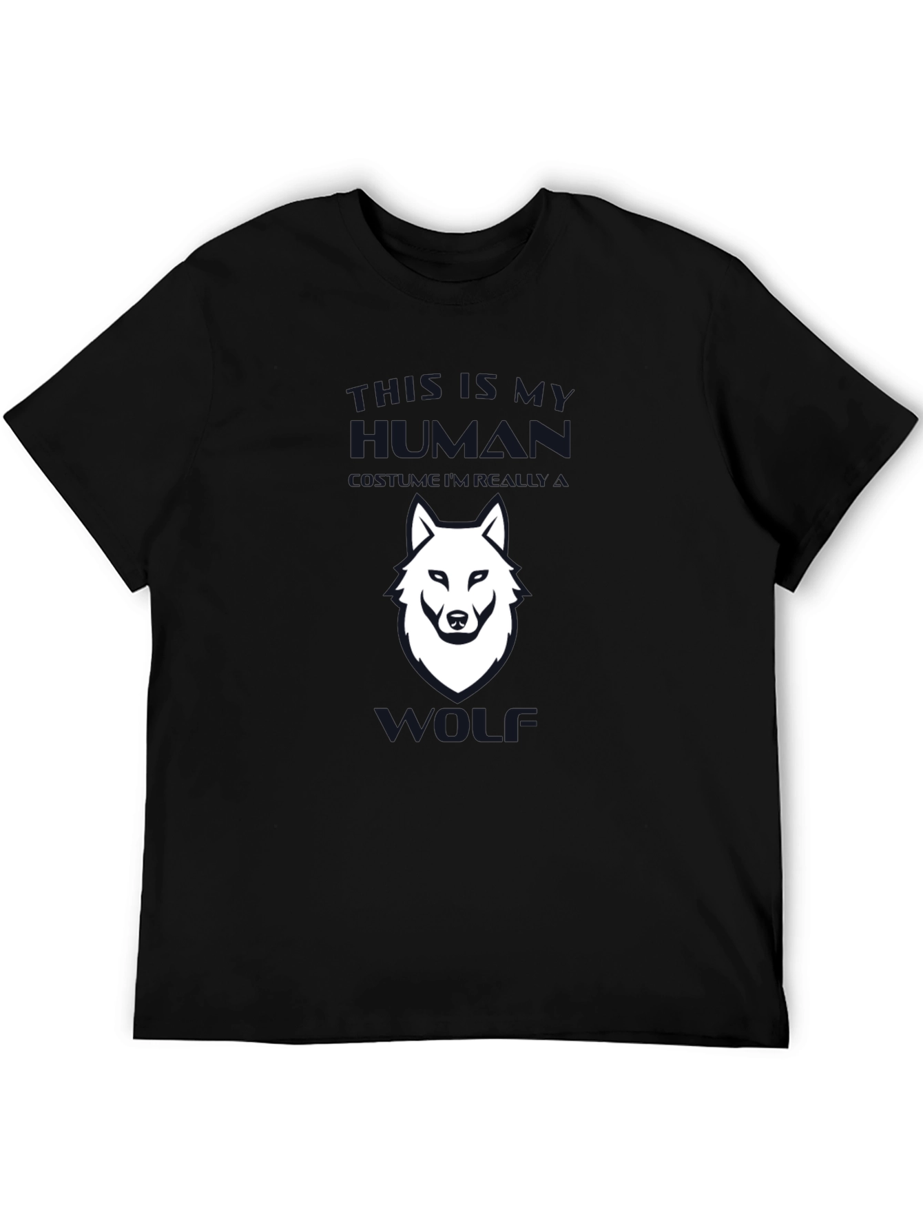Black This is My Human Wolf Graphic Tee - Black view 5