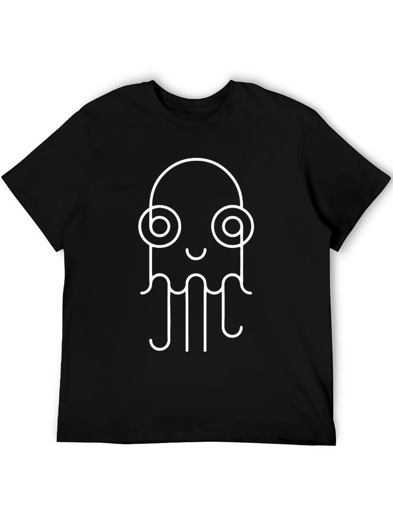 Black Abstract Octopus Graphic Tee - Black view 5