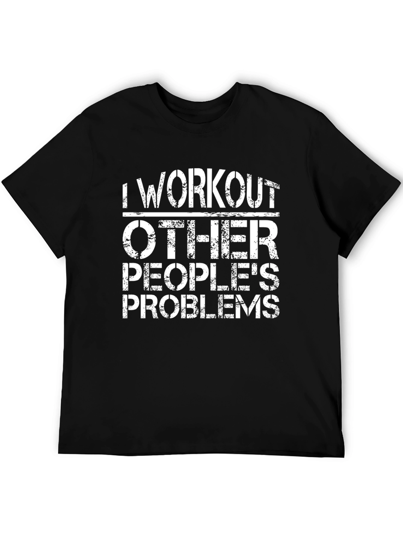 Black Funny Workout Problems T-Shirt - Black Graphic Tee view 5