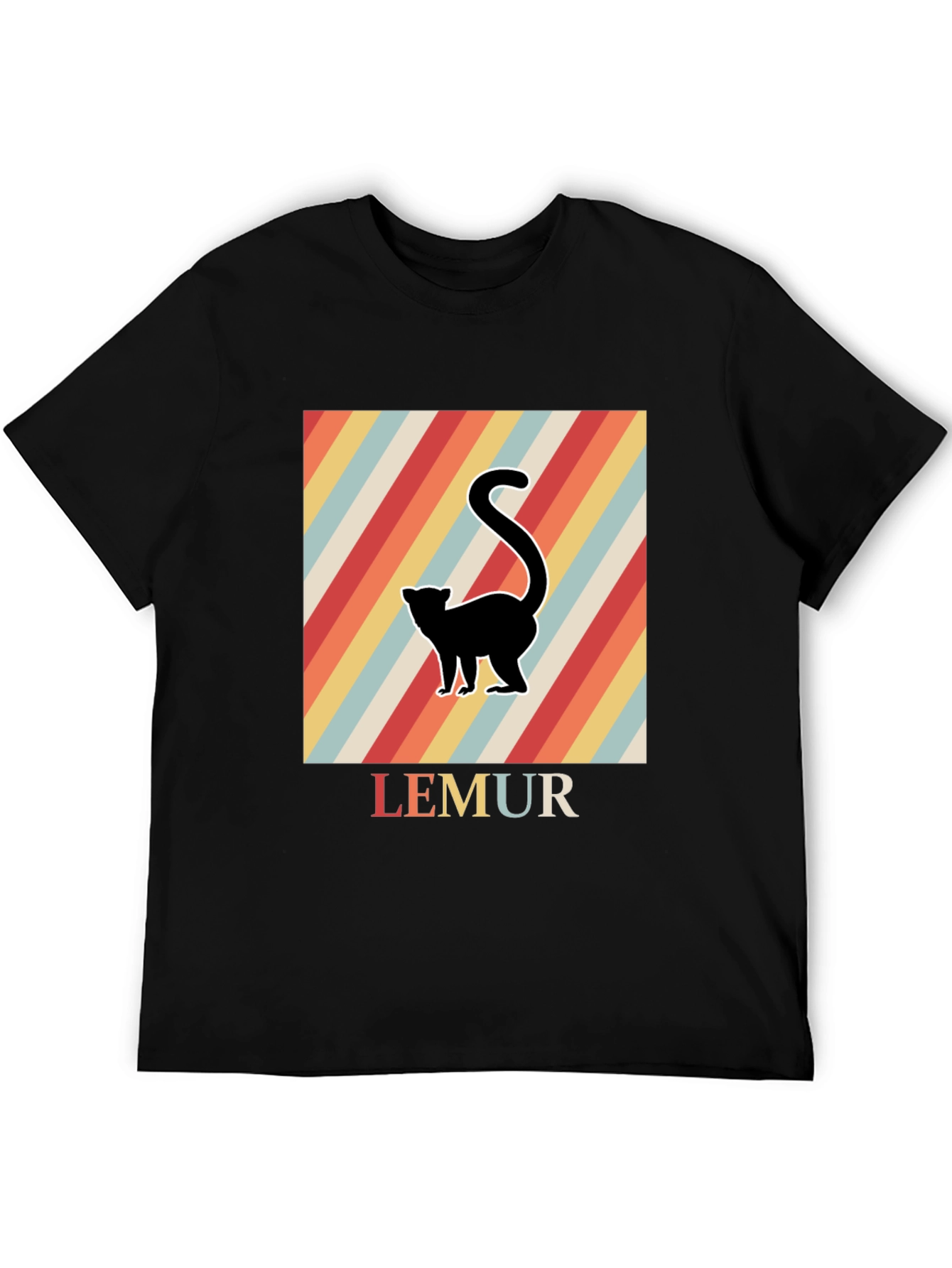 Black Retro Lemur Graphic Tee view 5