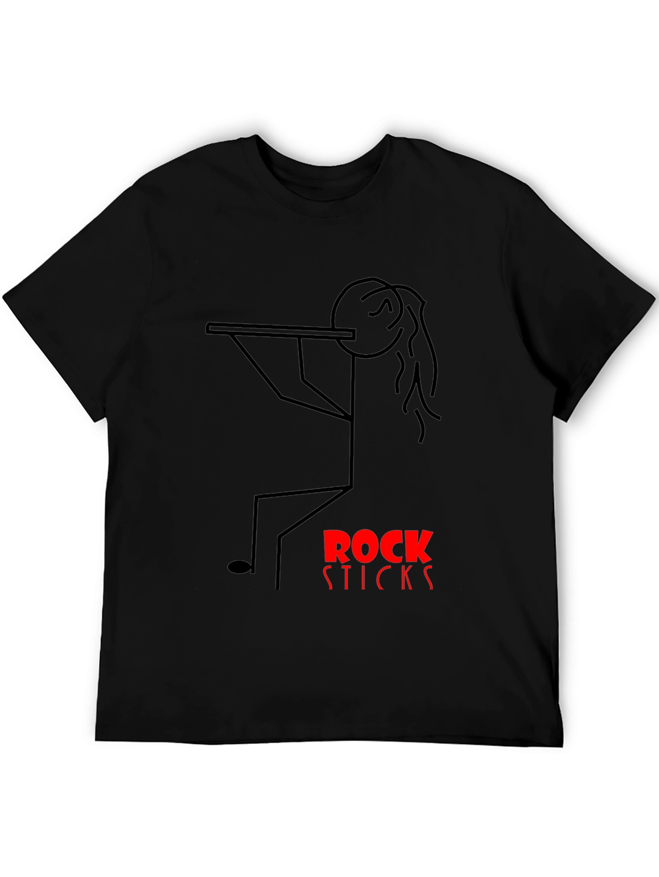 Black Rock Sticks Graphic Tee - Black Cotton T-Shirt view 5