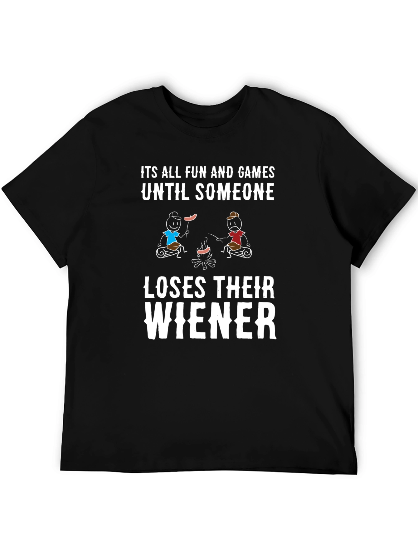 Black Funny Camping Wiener T-Shirt view 5