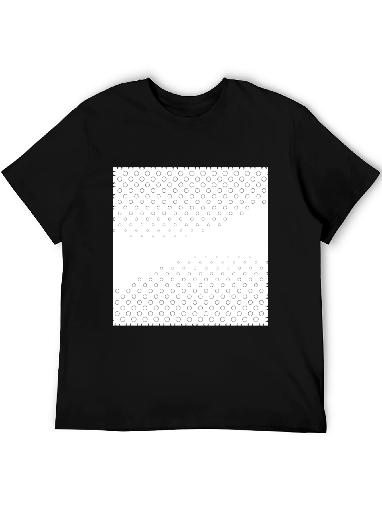 Black Black Tee with Geometric Circle Pattern view 5